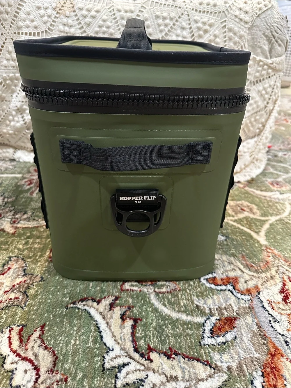 yeti olive/black hopper flip 12 soft cooler